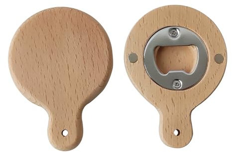 Lot de 30 décapsuleurs ronds en bois de bambou, décapsuleurs magnétiques pour réfrigérateur, décapsuleur de bière pratique (hêtre)