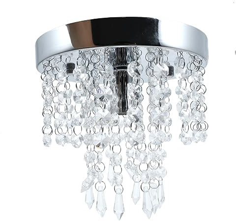 DOITOOL Deckenleuchte Mit Kristallleuchter Dimmbare -lampe Stilvoll Für Wohnzimmer Schlafzimmer Flur 20 Cm Durchmesser Keine Lichtquelle