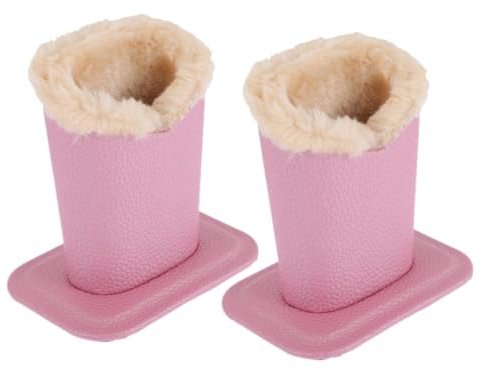 WESIEVYA Porta Da Tavolo in Pelle Rosa Con Rivestimento Felpato, Supporto Espositore Per Da Sole e Da, Set 2 Pezzi Per Casa, Ufficio e Negozio