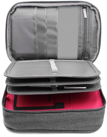 PWGHWG Federmäppchen 72 Slots 23 × 16 × 7 cm Stifte Mäppchen Portable Federtasche Abnehmbar Federpenal für Jungen und Mädchen (Grau)