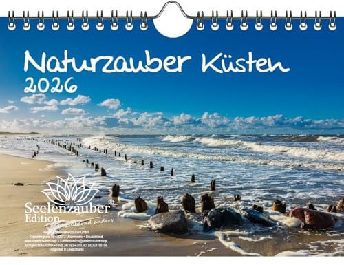 Naturzauber Küsten DIN A5 Kalender für 2026 Urlaub Meer Küste - Seelenzauber