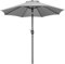 Yaheetech Garden Parasol Umbrella 2.7M Patio Table Umbrella Outdoor Sun Shade with Crank Handle & 8 Metal Ribs for Garden/Backyard/Deck - Light Gray