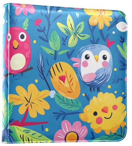 Cartoon-Eulen, Blumen, Blätter, bunt, dekoratives Bücherregal, Fotoalben, Fotobücher, selbstklebendes Bilderbuch für Fotos, 10,2 x 15,2 cm, Album de fotos para boda