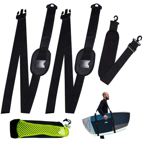 Primasage Sup Tragegurt, Tragbarer Paddle Board Carry Strap, Verstellbares Sup Board Tragegurt mit Getränkehalter für Surfbretter, Paddleboards, Longboards, Kajak und Kanu