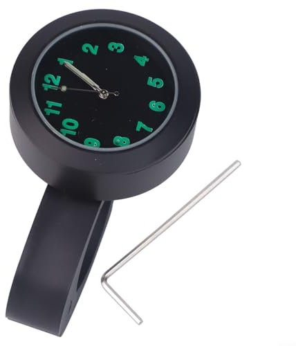 Stoßfeste Motorrad-Armaturenbrett-Uhr, wasserdichtes Design, passt perfekt auf die meisten Fahrräder und Cruiser (schwarz)