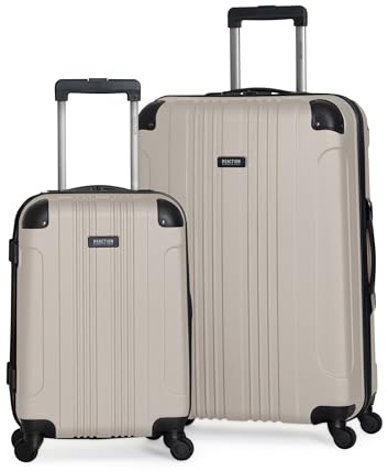 Kenneth Cole REACTION Out of Bounds Lightweight Hardshell 4-Wheel Spinner Luggage, Mushroom, 2-Piece Set (20 & 28)