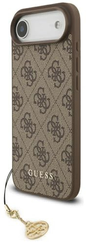 CG MOBILE Guess 4G Charms Collection Compatible with MagSafe Case for iPhone 17 Air (Brown)
