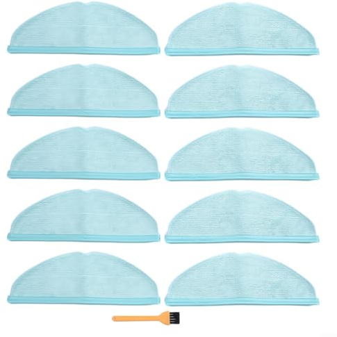 TDCuizent Para Cotec para Conga 8090 y 9090 AI Robot Aspirador Reemplazo Microfibra Mopa Paño Almohadillas 4-Pack con Cepillo de Limpieza (10 unidades)