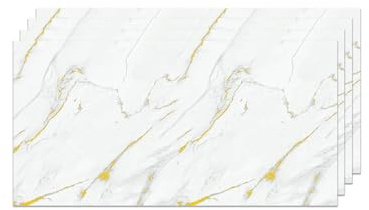 IZODEKOR Wandpaneele Marmoroptik 60x120 cm | Küchenrückwand Platte Wandpaneel | Pvc Wandverkleidung für Küche, Bad | Spritzschutz Küche | Wasserfest und Hitzebeständig | Golden Harmony