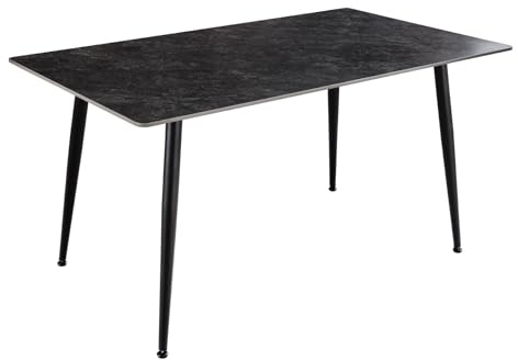Esstisch MILANO 120cm - schwarz grau - Keramik - stabile Konstruktion