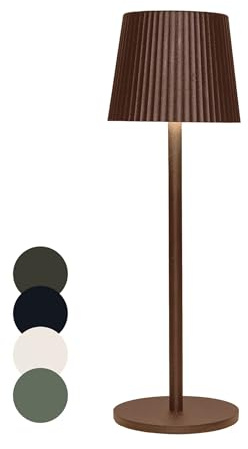 Coen Bakker LED Tischlampe dimmbar mit Touch IP44 Lampe USB 3 Lichtfarben für Innen & Außen 27,5 x 9,5 cm Tischleuchte Klein, Farbe:Bronze Metallic