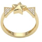 Suzan Gold® 375 Echtgold Ring für Damen mit Sternmotiv und Zirkonia Akzenten modern elegant hypoallergen wasserfest – Stellara Crest – ausdrucksstarker Goldring als besonderes Geschenk