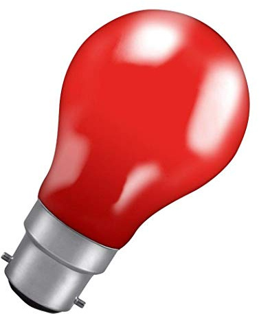 Crompton Lamps 25W GLS BC-B22d Dimmable Colourglazed IP65 Red 25lm BC Bayonet B22 Incandescent Traditional Outdoor Festoon Light Bulb