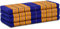 livasia Nachhaltige Klappmatratze aus Kapok - 200x110x8cm - breite Gästematratze, Faltbare Matratze, ökologische Yogamatte, klappbares Gästebett, Liege für Garten und Balkon (Blau/Gelb)