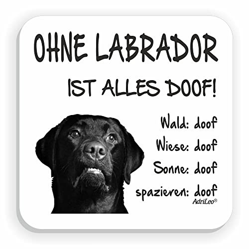 AdriLeo Kühlschrankmagnet Ohne Labrador ist Alles doof! (schwarzes Fell)