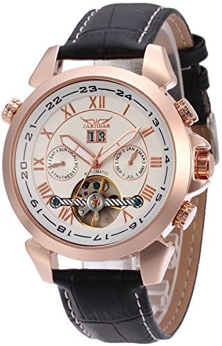 FORSINING Men's Automatic Tourbillon Calendar Classic Band Wrist Watch JAG057M3R1