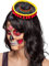 Minihut Sombrero schwarz-bunt mit Haarreif Kostüm Zubehör Mexikanerin Fasching