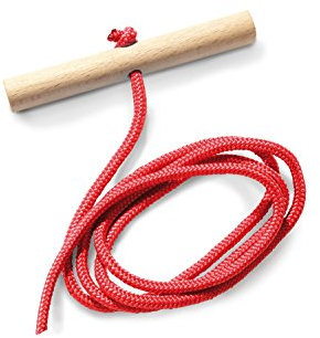 Pinolino Zugseil für Schlitten, mit Holzgriff, passend für Pinolino Davos-Schlitten und Hörner Schlitten, Seillänge ca. 150 cm, Seil rot