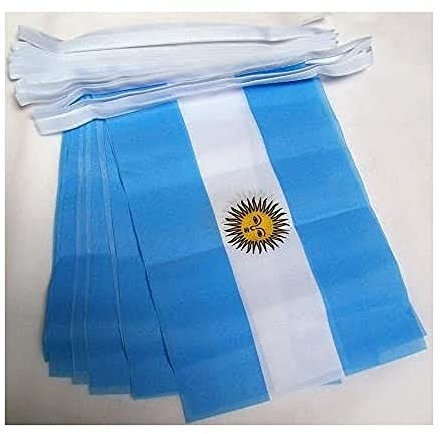 AZ FLAG Ghirlanda 6 Metri 20 Bandiere Argentina 21x15cm, Bandiera Argentina 15 x 21 cm - Festone Bandierine