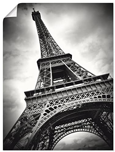 ARTLAND Wanddeko Poster & Kunstdrucke Wandposter 45 x 60 cm Frankreich Paris Architektur Eiffelturm Eisen Schwarz Weiß Q2ZC