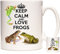 Frog Mug, Keep Calm and Love Frogs, 11oz Ceramic Mug Featuring Frogs. Frog Gift Mug. Frog Gifts, Frog Gift for Men, Frog Gift for Women. Frog Cup