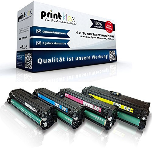 4X Print-Klex Tonerkartuschen kompatibel für HP Color Laserjet Enterprise Flow MFP M 577 c M 550 Series M 552 DN M 553 M 553 DN M 553 DNM M 553 n CF360A CF361A CF362A CF363A BKCMY - Easy Light Serie
