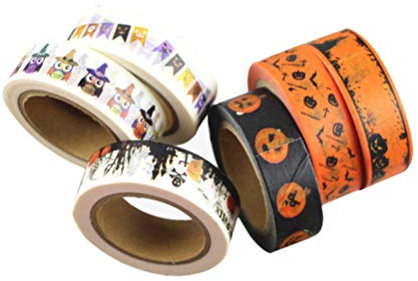 SUPVOX Ruban Décoratif Washi Halloween Lot De 6 Rouleaux Adhésifs Colorés Pour Bricolage Embellissement De Cartes Et Décorations De Fête