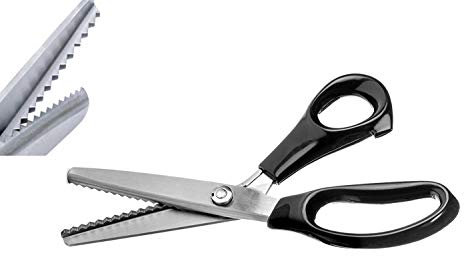NEJLSD Zackenschere für Stoff, Edelstahl-Griff, professionelle Schneiderschere, Nähschere, Zick-Zack-Stoff-Bastelschere Sawtooth 5mm