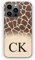 Personalised Initials Phone Case For Apple iPhones, 16, 15, 14,13, 12, 11, Pro Max, Mini, XR, SE Black Monogram, Initials on Natural Giraffe Print Hard Phone Cover