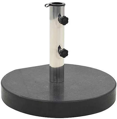 vidaXL Socle de Parasol Granite 28,5 kg Rond Noir Base Support de Parasol