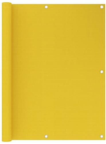 vidaXL Balkon Sichtschutz Bespannung Terrasse Windschutz Sonnenschutz Balkonbespannung Balkonverkleidung Balkonsichtschutz Gelb 120x500cm HDPE