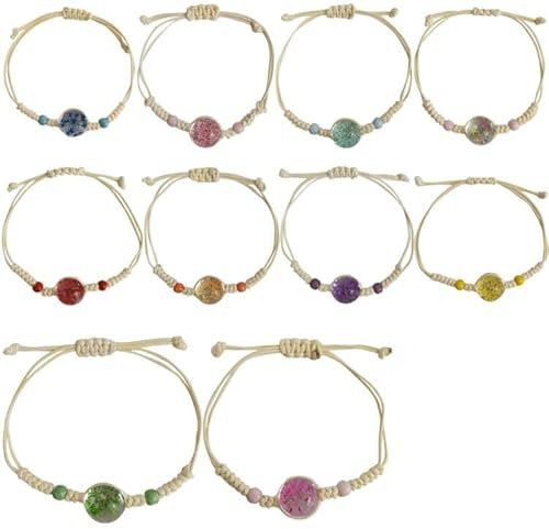 Braccialetti Amicizia Bambini 10 Pezzi Braccialetti Bambina Gioielli Braccialetti Regolabile Intrecciati per Festa di Compleanno Regalo Gioielli Ragazza (10PCS Colorful flowers)