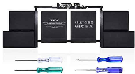 SLODA A1820 Batterie de Remplacement pour Ordinateur Portable pour MacBook Pro 15'' A1707 (Fin 2016 Mi 2017) [Li-Polymère 11.4V 6680mAh]
