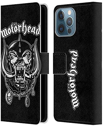 Head Case Designs Officially Licensed Motorhead Silver War Pig Graphics Leather Wallet Case Compatible With Apple iPhone 13 Pro Max