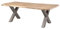 MASSIVMOEBEL24.DE | Freeform 5 - Baumtisch aus Mangoholz - beige lackiert | X-Beine in Silber matt | 240x100x77 | Massivholztisch Baumkantentisch Esstisch