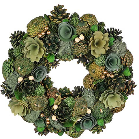 Spring Wreath Green Floral Rose Large Front Door Wall Hanging Summer Garland Ornament Decoration Garden Gift
