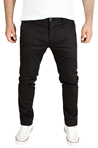 PITTMAN Andrew - Chinos Hosen Herren - Männer Stoffhose Slim Fit - Schwarze Chinohosen Stretch, Schwarz (Black Meteorite 194008), W38/L32