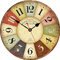 VIKMARI Reloj de Pared Cocina, Reloj Madera Vintage, Silencioso Decoracion Multicolor París Francés para Cocina Salon Sala de Estar Dormitorio Estudio, 30 CM