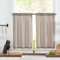 TOPICK Scheibengardinen modern Wohnzimmer Braun Bistrogardine 2er Set Scheibengardinen Küche Leinenoptik Küchengardinen H90xB65 cm Gardine für Küchenfenster Küchenvorhänge Landhausstil