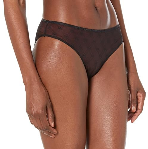 Emporio Armani Damen Emporio Armani Women's All Over Mesh Monogram Briefs, Schwarz, L EU