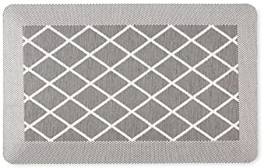 Martha Stewart Miles Modern Diamond Anti-Fatigue Air-Infused Kitchen Mat, Grey, 19.6x32