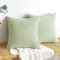 EMEMA Kordsamt Kissenbezug Dekorative Granulat Sofakissen Dekokissen Kissenbezüge Kissenhülle Couchkissen Überwurf Kissen Bezug Zierkissen für Couch Sofa Wohnzimmer 2er Set 40x40 cm Hellgrün