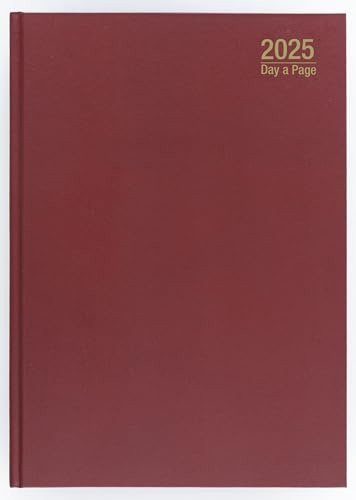 Imprint 2024 Premium Qualität A4 Tagesanseite Tagebuch mit ganzer Seite von Samstag & Sonntag, fester Einband, Schreibtisch-Tagebuch mit Lesebändchen, Planer Organizer Tagebuch (Burgund)
