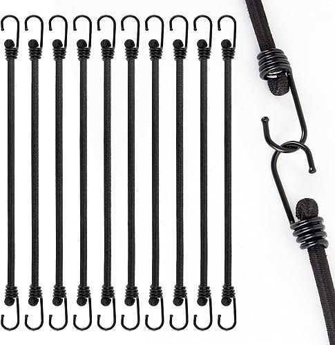 Akicderu Spanngummi mit Haken, Strapazierfähige Expander mit Haken 10 Stück, Robuster Gummispanner mit Haken 100 cm,Vielseitiger Gummibänder mit Haken,Gummispanner für Gepäck, Fracht und Meh
