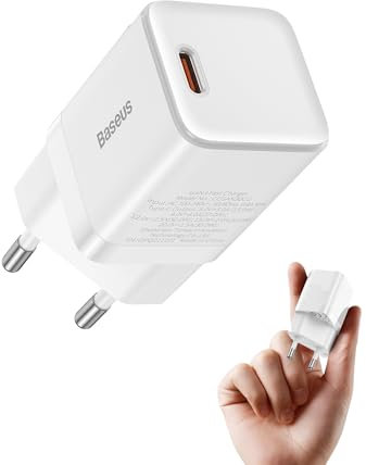 Baseus Cargador USB C, Mini 30W USB Movil Carga Rapida para iPhone 15 Plus Pro Max/14/13/12, iPad, Samsung, Charger Cabezal Adaptador de Pared Corriente