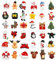 36 Stück Weihnachtsschmuck, Mini-Weihnachtsdekorationen Figuren aus Harz mit Schnur Hängende Charms-Dekoration für Feiertags-Weihnachtsbaum-Hängedekoration