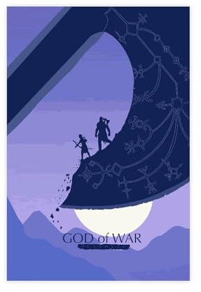 Game God of War Kratos Poster (4) Leinwand Poster Schlafzimmer Dekor Sport Landschaft Büro Zimmer Dekor Geschenk 20 x 30 cm
