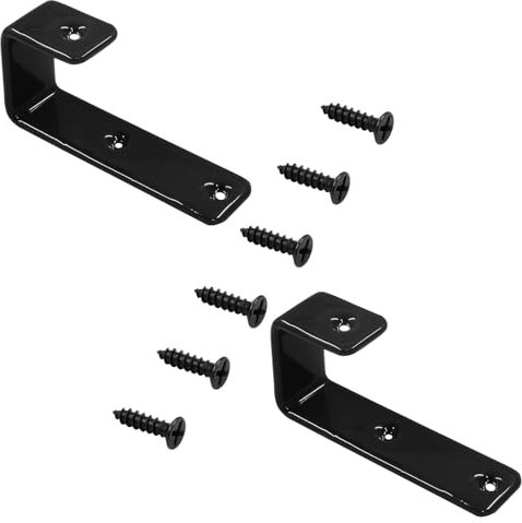 BokWin Etagenbett-Leiter-Halterungen, 25 mm, Metall, PVC-beschichtet, Allzweckhaken, Bett-Leiter-Haken, Hardware mit Schrauben für Bibliothek, Hochbett, Treppe (schwarz)