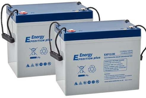 Xplorer Pair of 2 x 12V 80Ah Expedition Plus AGM Golf Buggy Batteries, Fit-and-Forget AGM Lead-Acid Batteries for Golf Buggy Applications