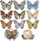 Bellatoi 12 Pcs Dessous de Verre pour Peinture Diamant Papillon avec Support, Art sous-Verres en Diamond Painting pour Tasses, Verres à Vin et Cuisine, Ensemble Cadeau Artisanal